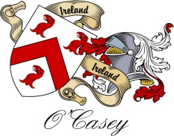 Clan/Sept Crest Wall Shield for the O'Casey Clan