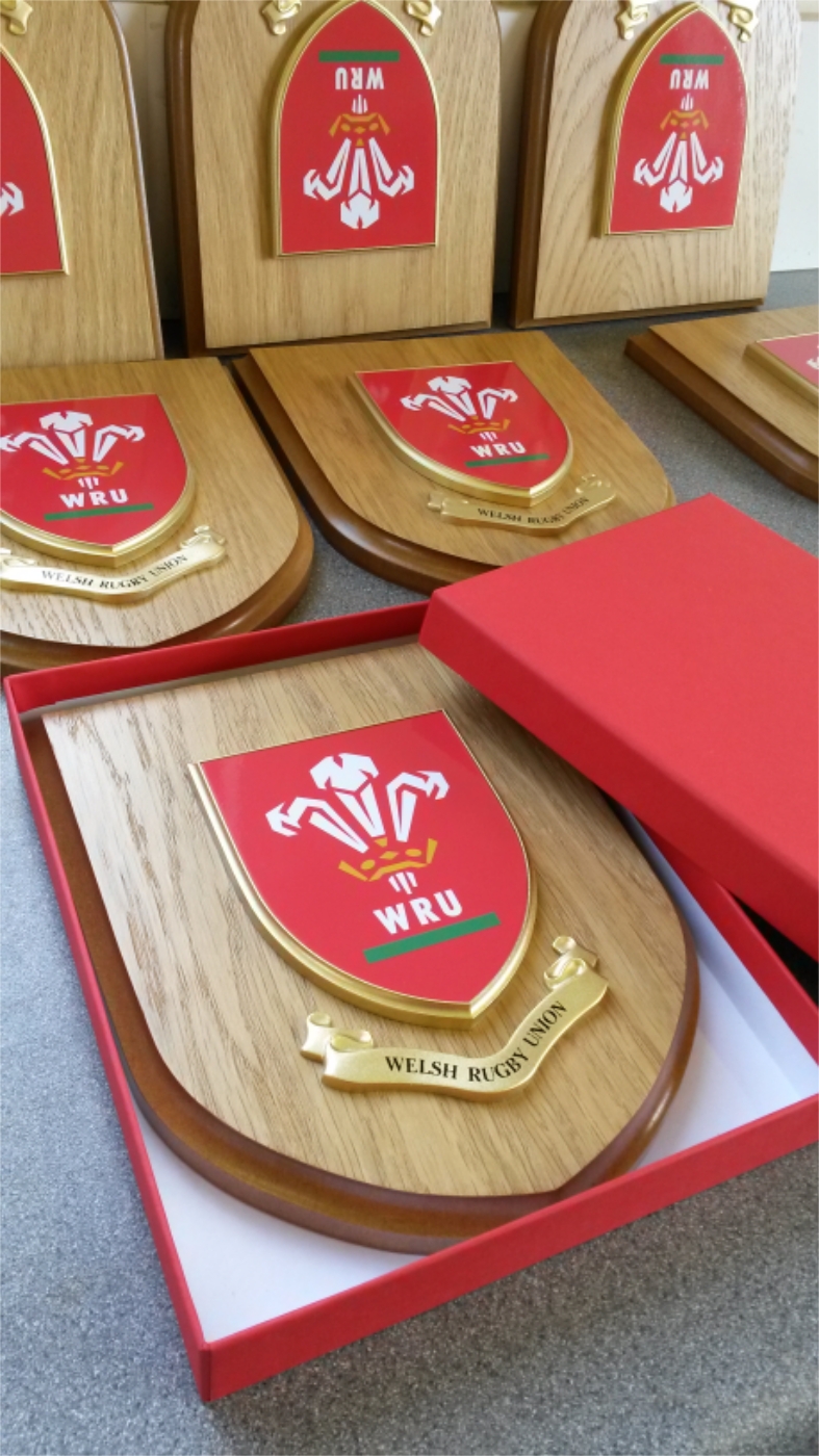 WRU Welsh Rugby Union Presentation Shields plaques Awards Shields 